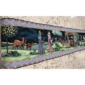 First Christmas Tapestry Table Runner By Manual Wooderworkers & Weavers 13x72”